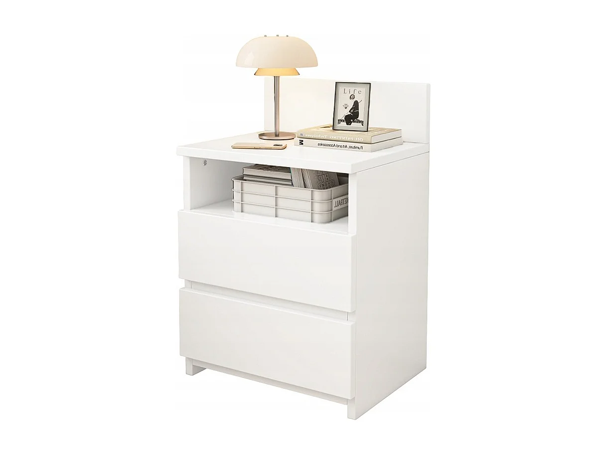 NACHTTISCH SCHLAFZIMMER KOMMODE 2 SCHUBLADEN SCHWARZ LOFT MODERN 40 CM