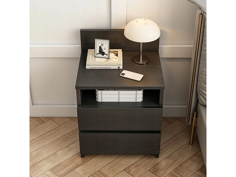 TABLE DE CHEVET TABLE DE CHAMBRE COMMODE 2 TIROIRS BLANCHE LOFT MODERNE 40 CM