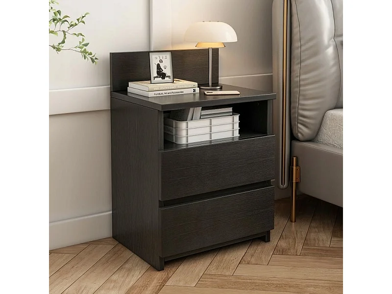 NACHTTISCH SCHRANK SCHLAFZIMMER KOMMODE 2 SCHUBLADEN WEISS LOFT MODERN 40 CM