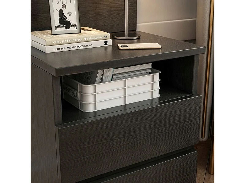 NACHTTISCH SCHRANK SCHLAFZIMMER KOMMODE 2 SCHUBLADEN WEISS LOFT MODERN 40 CM