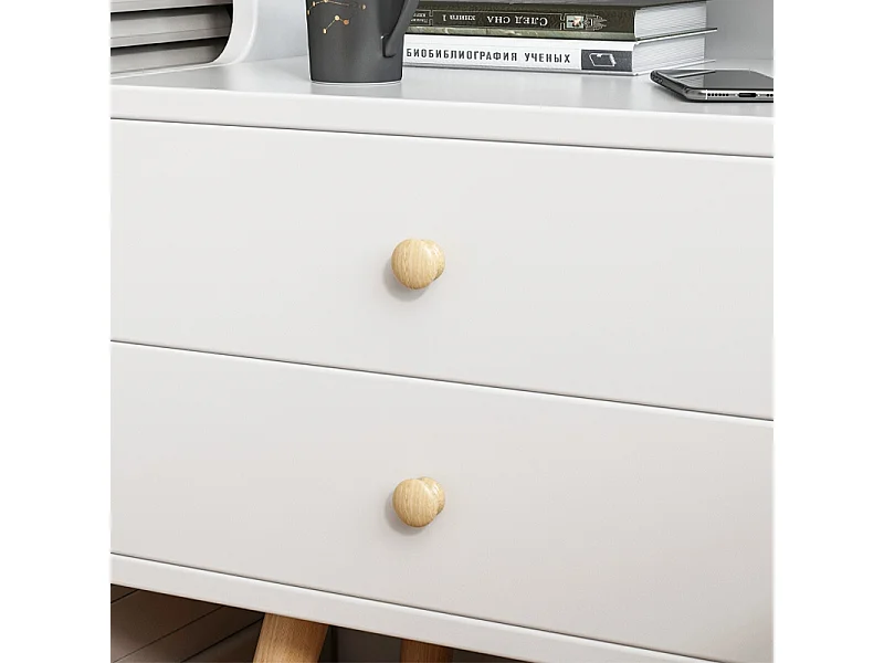 TABLE DE CHEVET AVEC 2 TIROIRS ÉTAGÈRE SCANDINAVE CHAMBRE À COUCHER SALON 81 CM