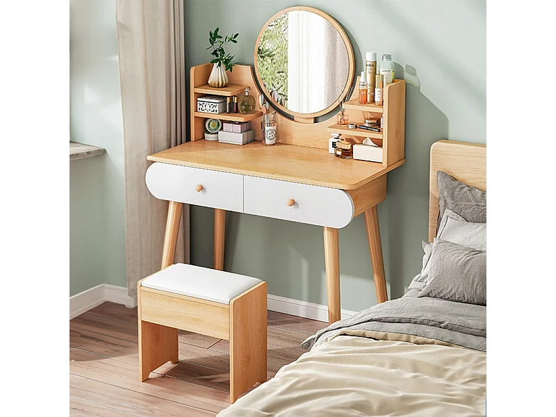 KOSMETIKTISCH MIT SCHMINKSPIEGEL, GROSS, AUS HOLZ, SKANDINAVISCH, 120 CM