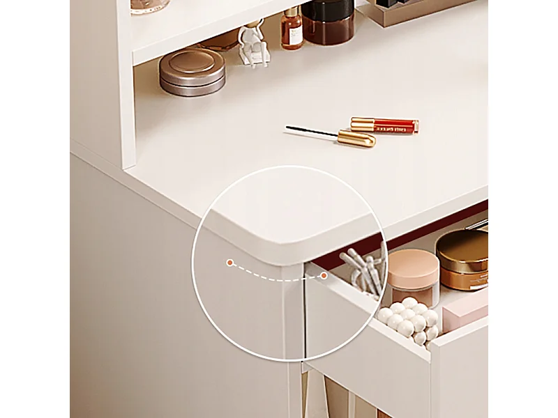 COSMETICABANKET MET SPIEGEL VOOR MAKE-UP WIT GROOT SCANDINAVISCHE STIJL