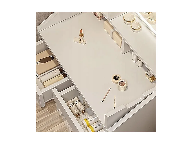 COiffeuse avec miroir pour maquillage, blanche, grande, style scandinave