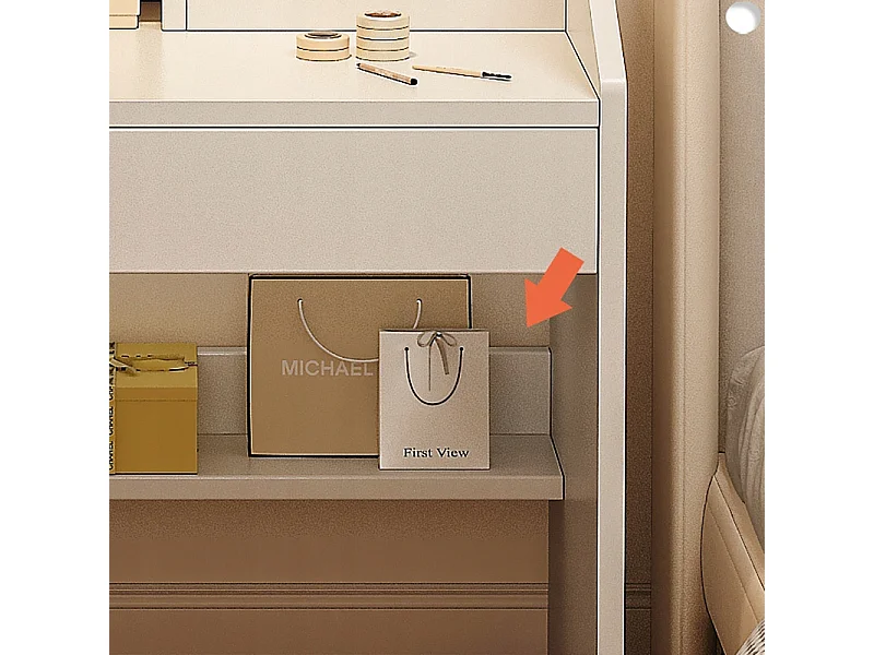 COiffeuse avec miroir pour maquillage, blanche, grande, style scandinave