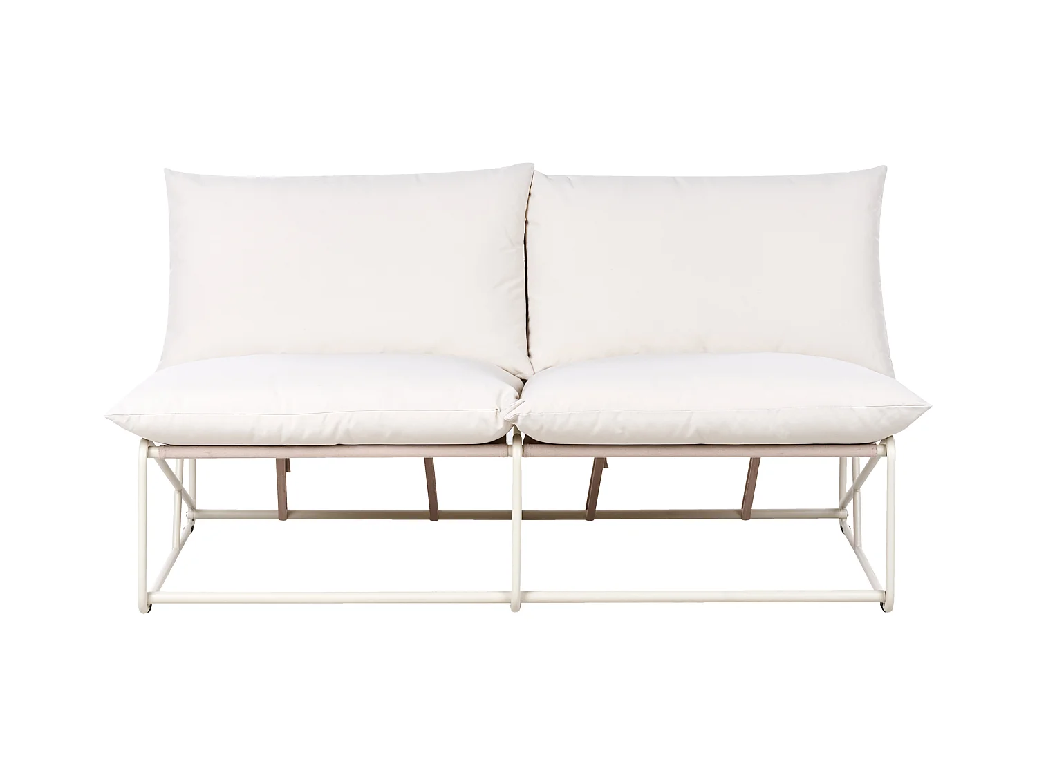 Canapé de jardin 2 places PICO Métal Beige clair