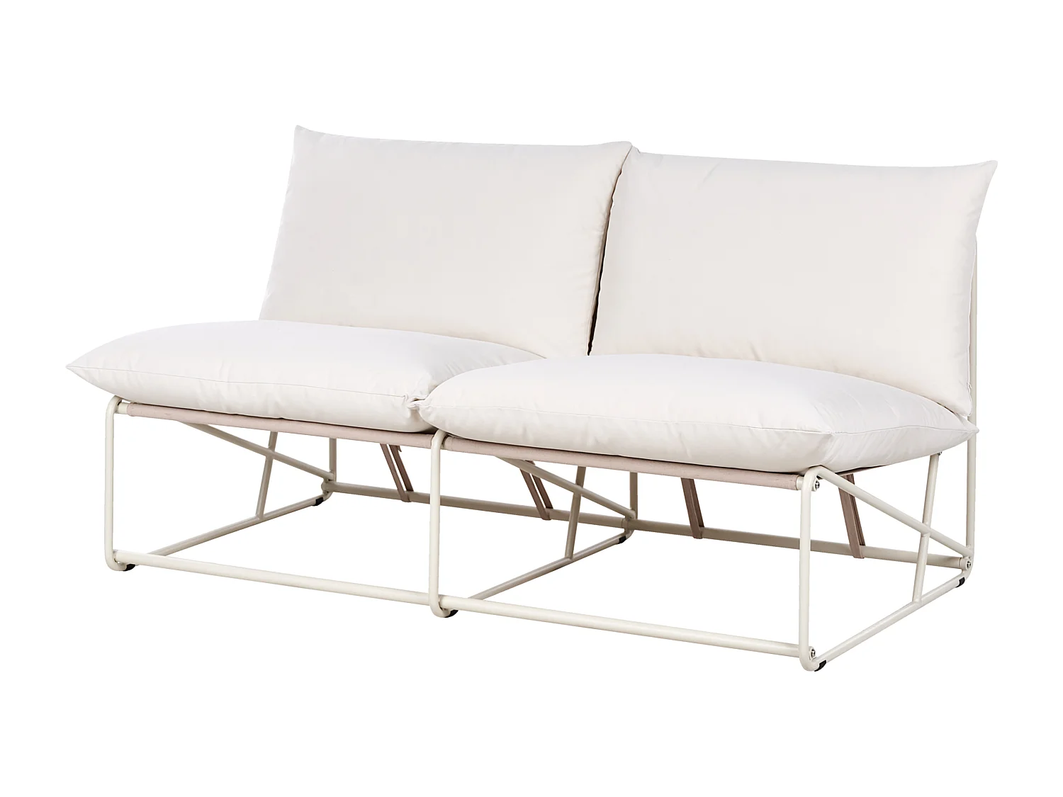 Canapé de jardin 2 places PICO Métal Beige clair