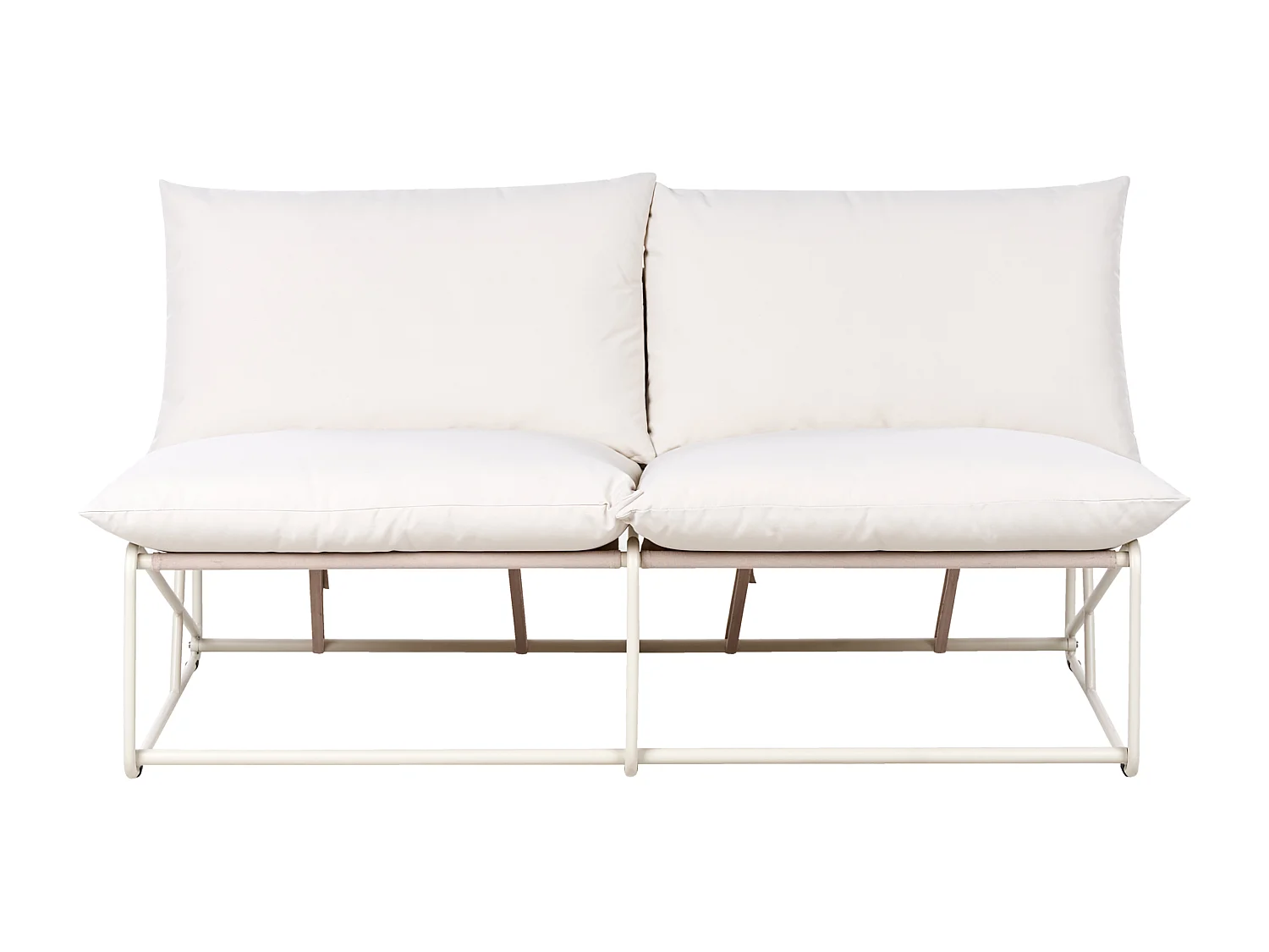 Canapé de jardin 2 places PICO Métal Beige clair