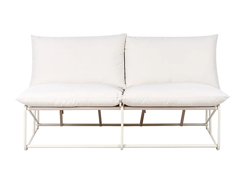 Canapé de jardin 2 places PICO Métal Beige clair