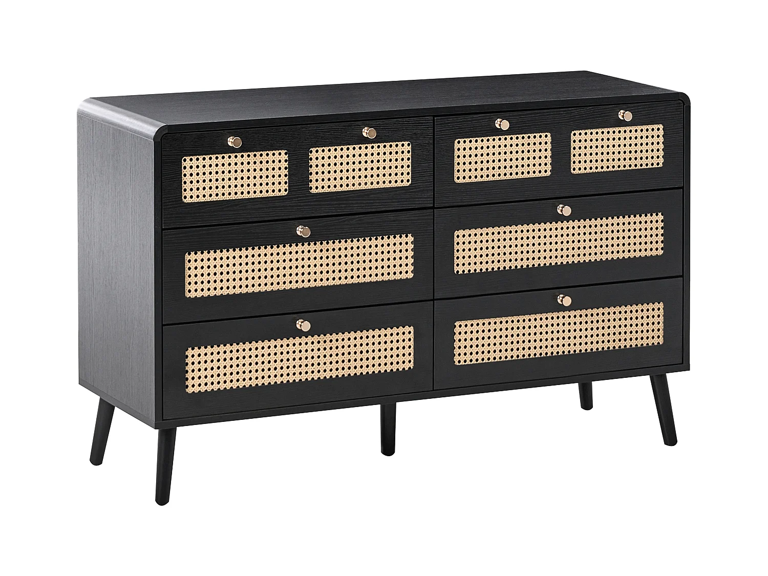 Commode à 6 tiroirs MOURA Noir