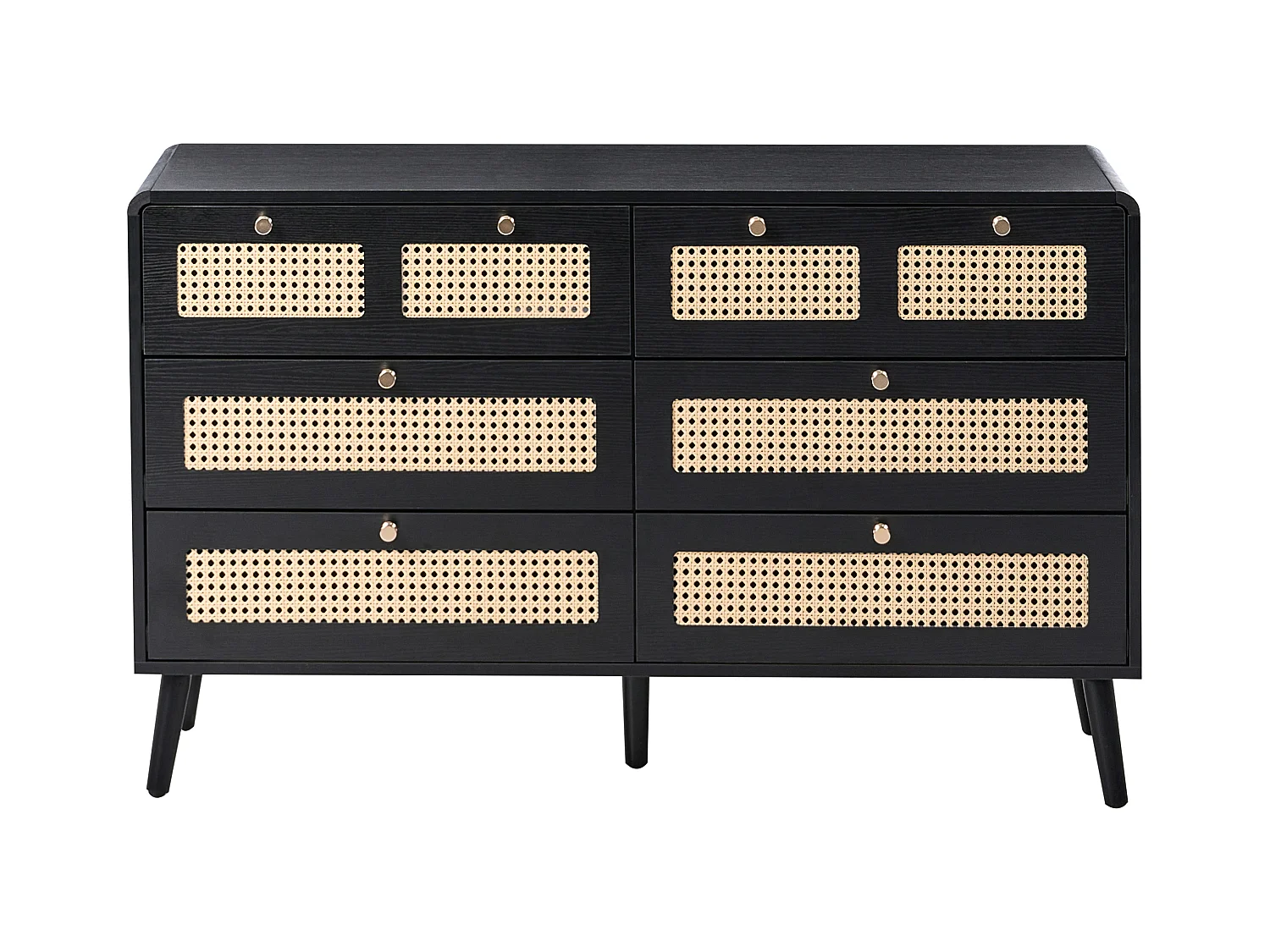 Commode à 6 tiroirs MOURA Noir