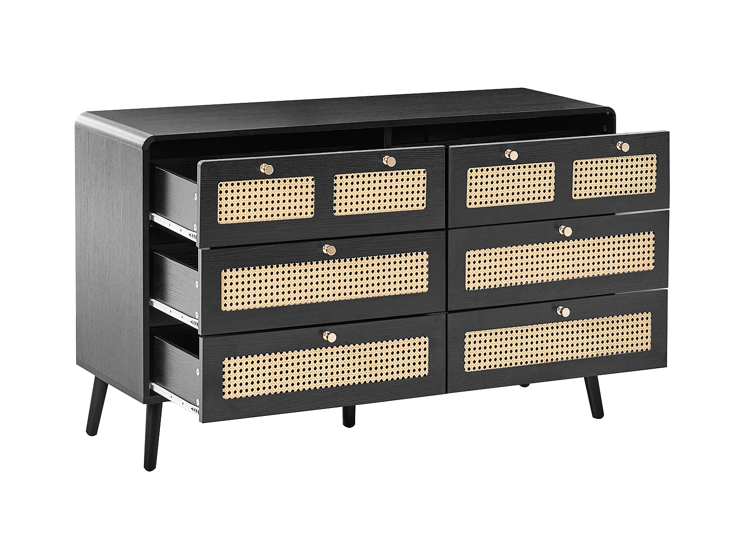 Commode à 6 tiroirs MOURA Noir