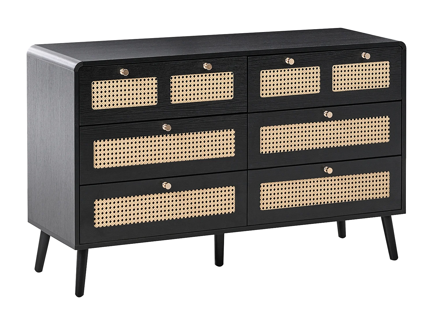 Commode à 6 tiroirs MOURA Noir