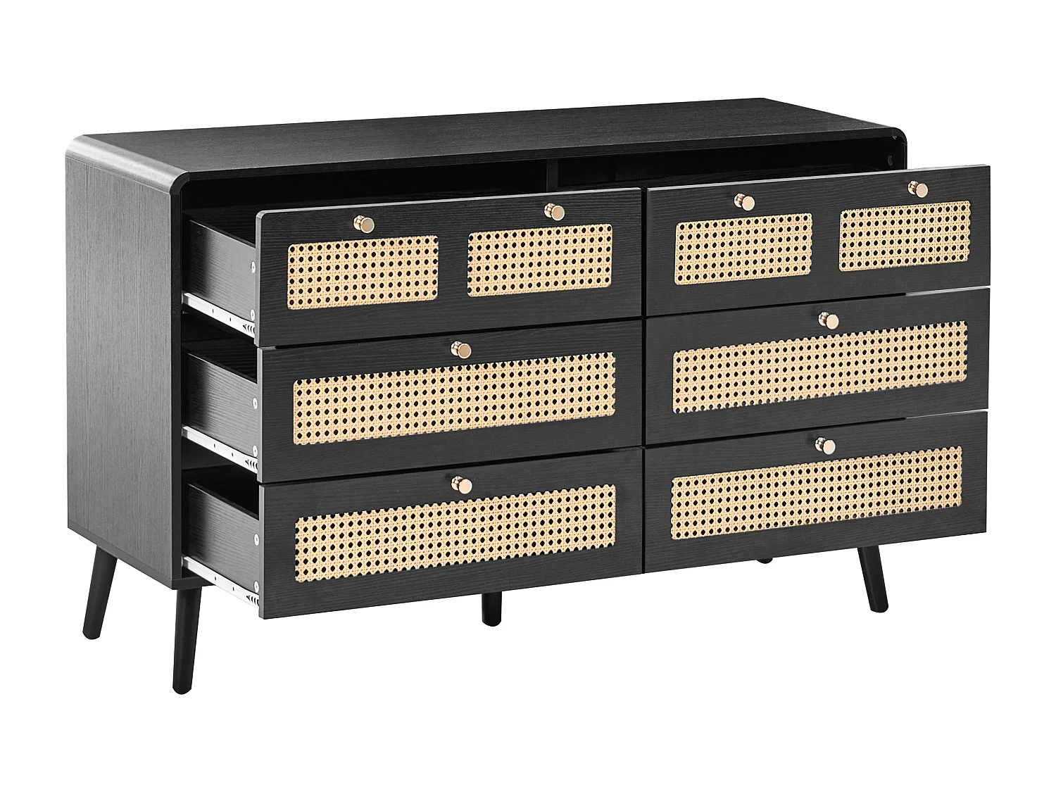 Commode à 6 tiroirs MOURA Noir