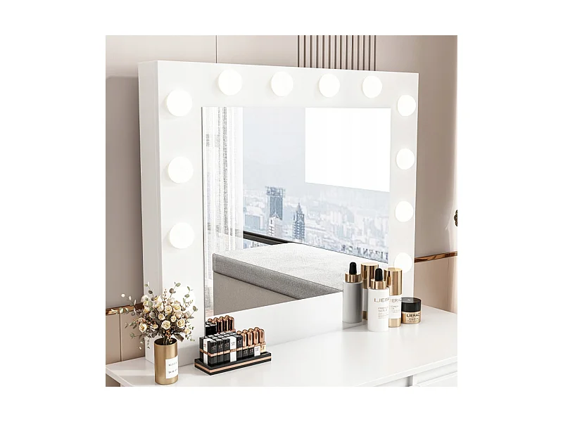 Toaletka do makijażu wizażu kosmetyczna z lustrem led nowoczesna loft 90 cm