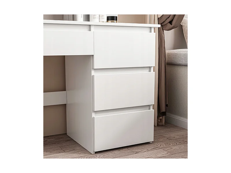 Toaletka do makijażu wizażu kosmetyczna z lustrem led nowoczesna loft 90 cm