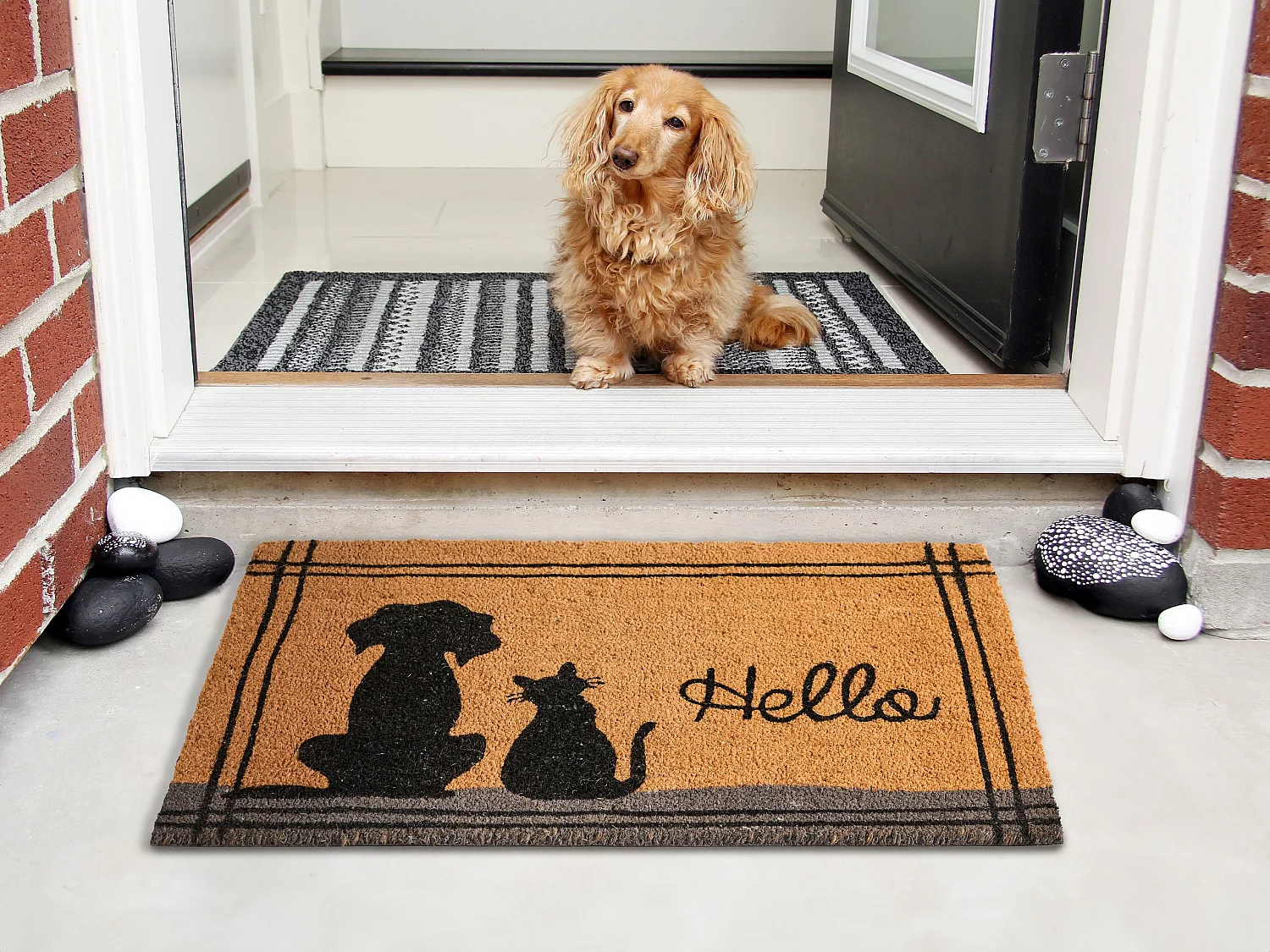 Paillasson MARAGANG Naturel 60 x 90 cm Chat Chien Fibre de coco