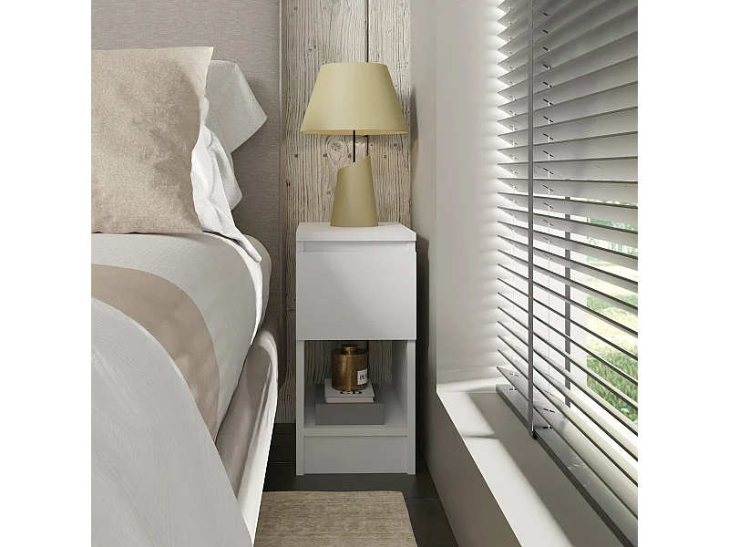 Nachttisch MAJA 25-1D weiß – modern, kompakt, für kleine Räume