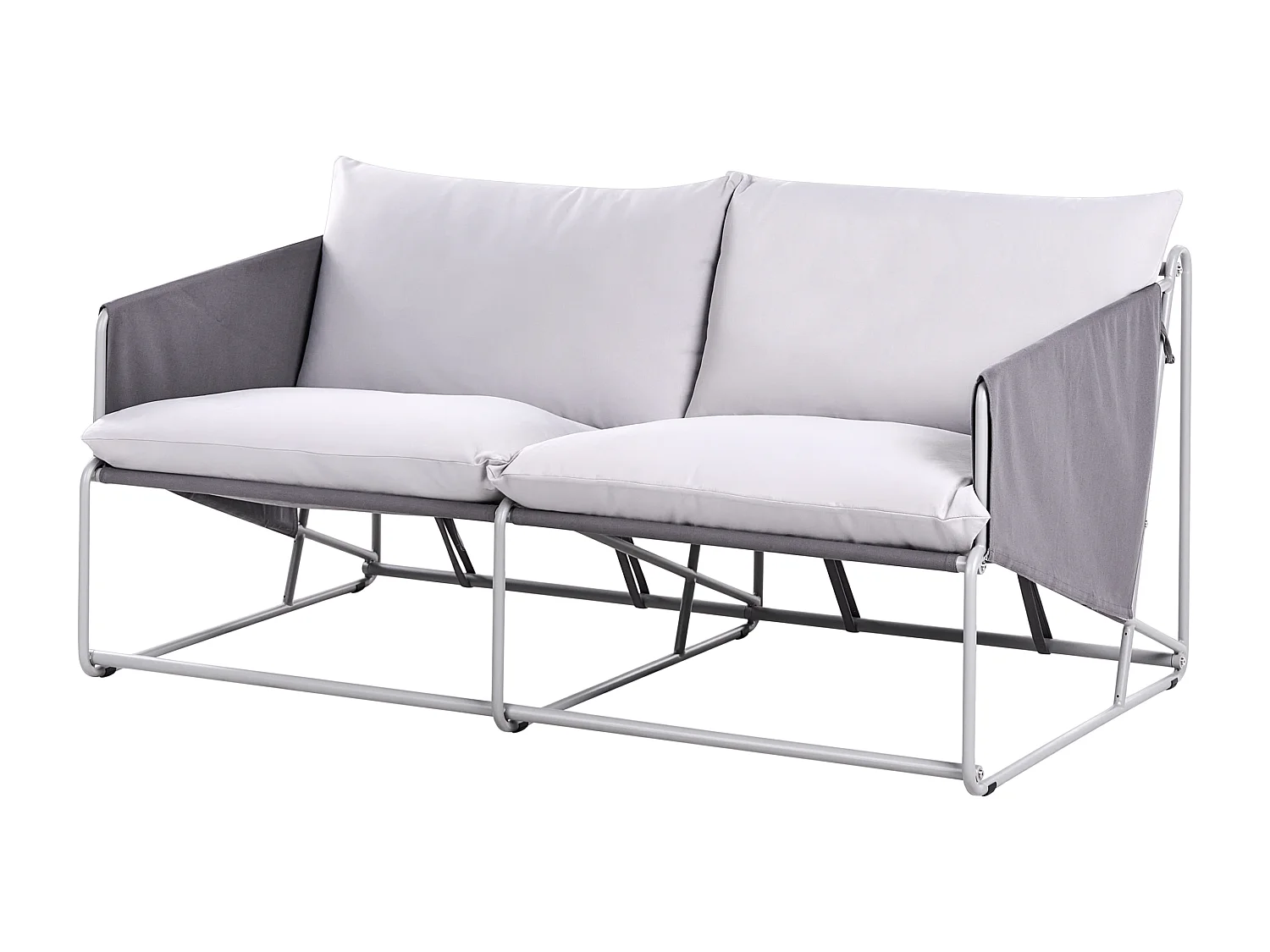 Canapé de jardin 2 places PONTE Métal Gris