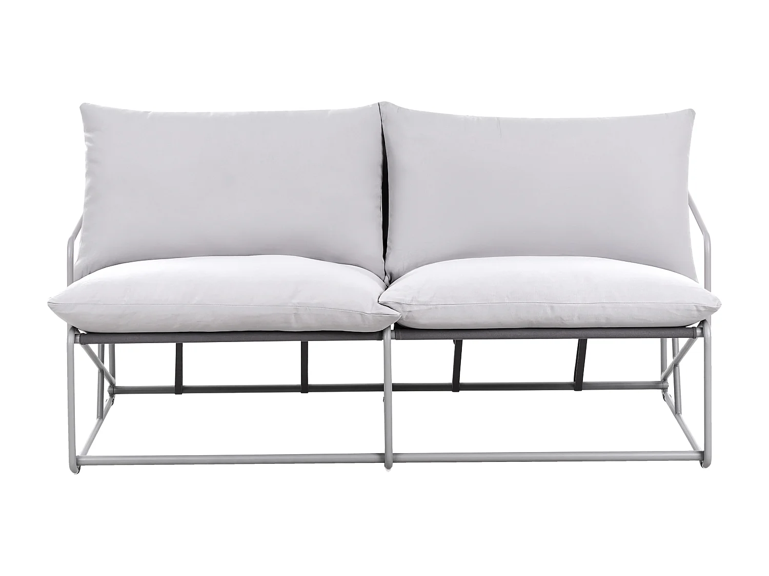 Canapé de jardin 2 places PONTE Métal Gris