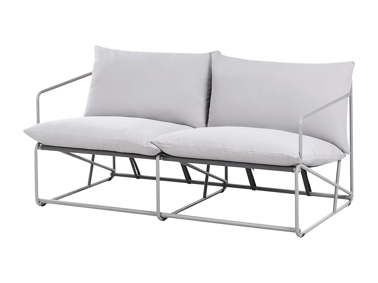 Canapé de jardin 2 places PONTE Métal Gris