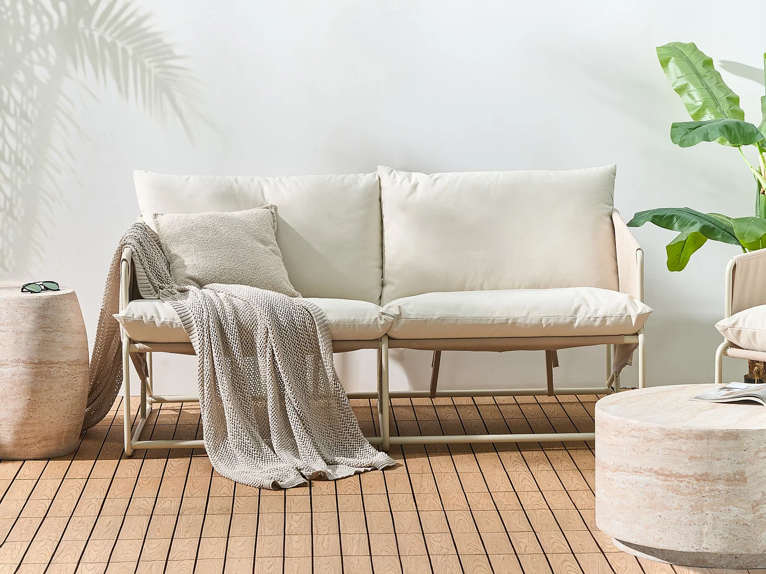 Canapé de jardin 2 places PONTE Métal Taupe