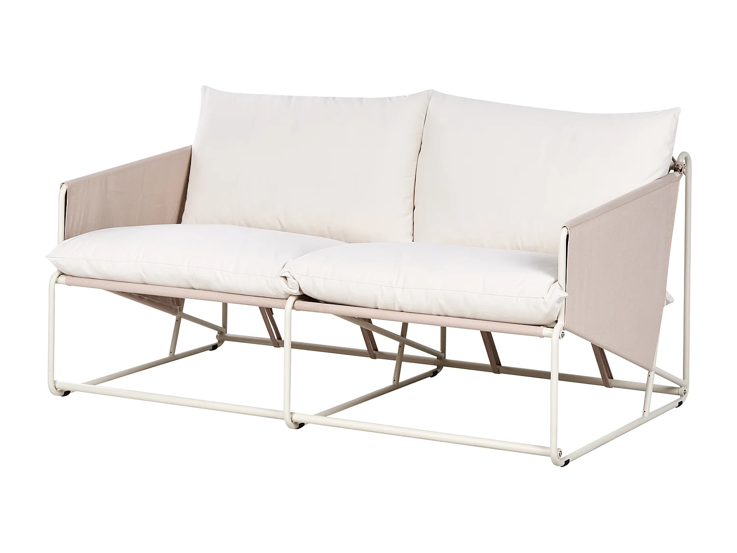 Canapé de jardin 2 places PONTE Métal Taupe