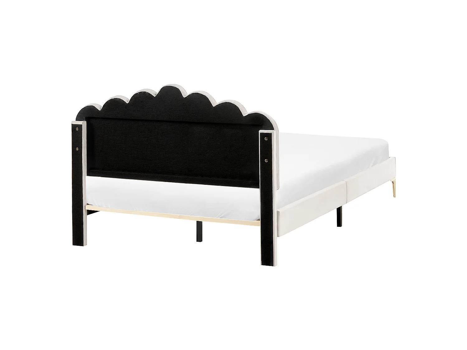 Bed Velvet SAUVIAN 140 x 200 cm (EU Double) Off-White