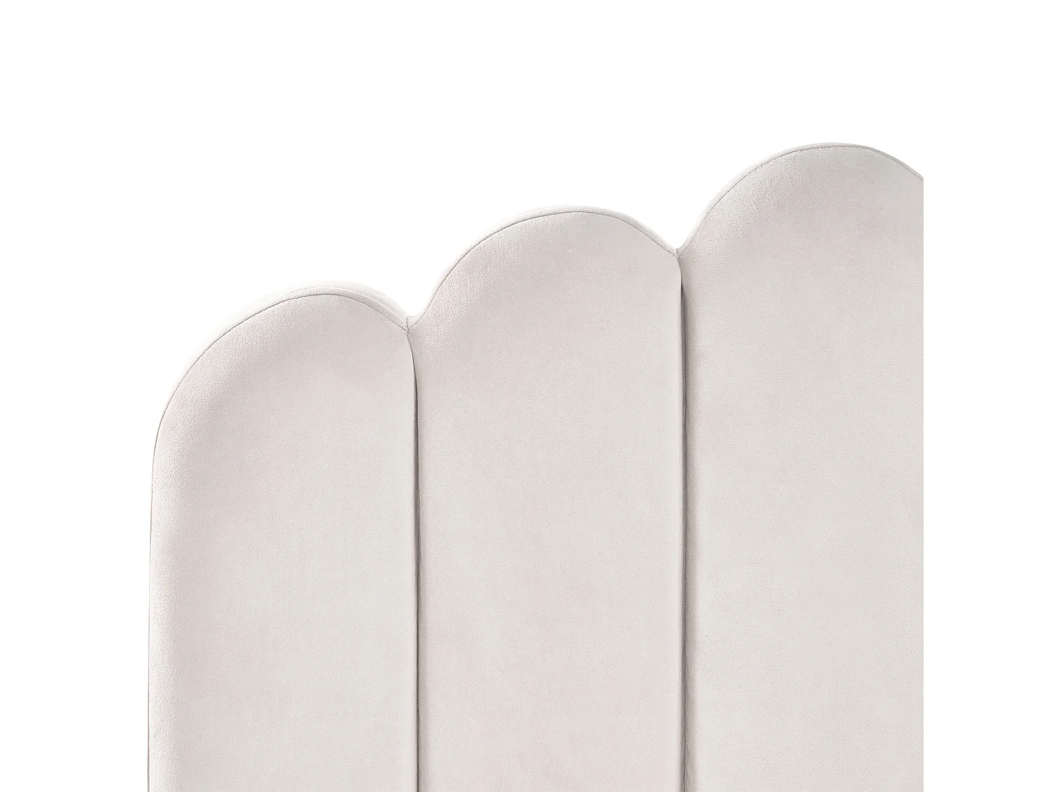 Bed Velvet SAUVIAN 140 x 200 cm (EU Double) Off-White