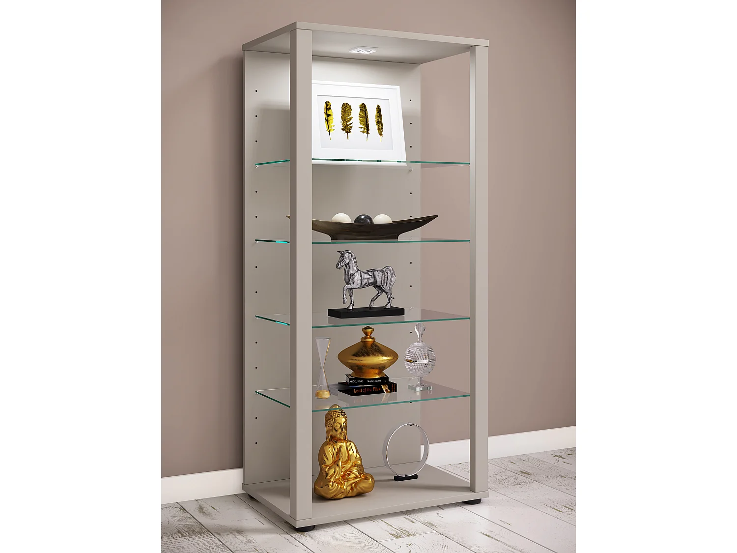 Standing cabinet Glasol Silver H. 115 x W. 52 x D. 35 cm