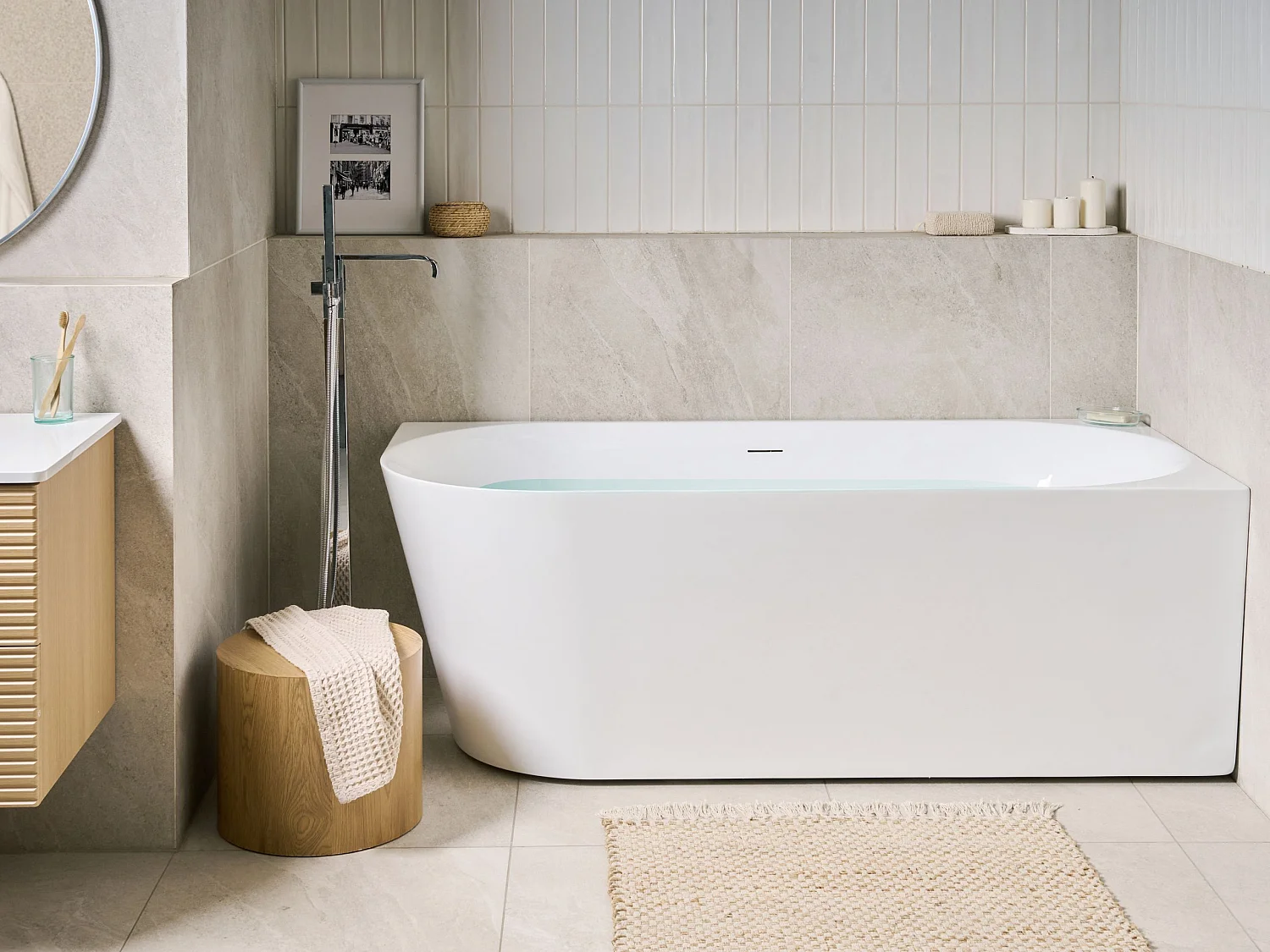 Baignoire d'angle RENACA Côté droite 170 x 79 cm Blanc