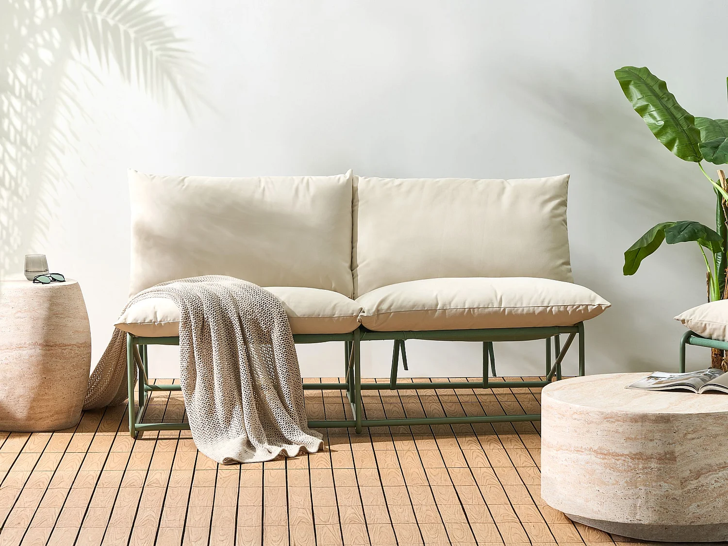 Canapé de jardin 2 places PICO Métal Vert