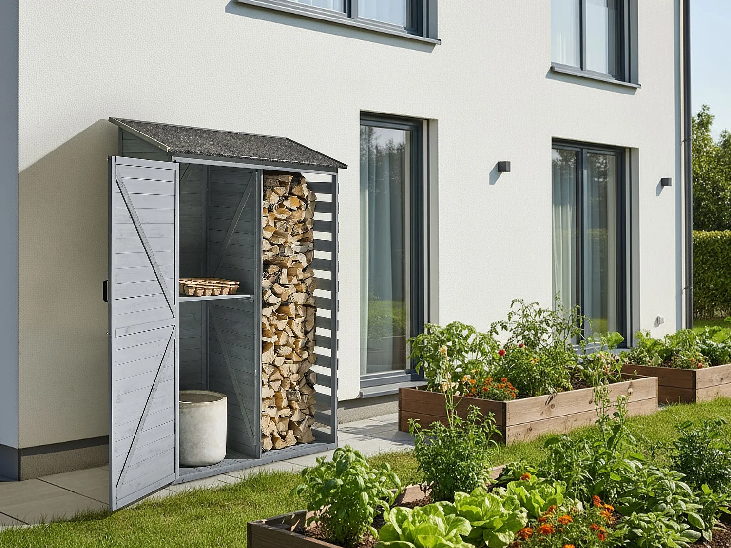 Remise à outils CENGIO 130 cm 57 cm Gris