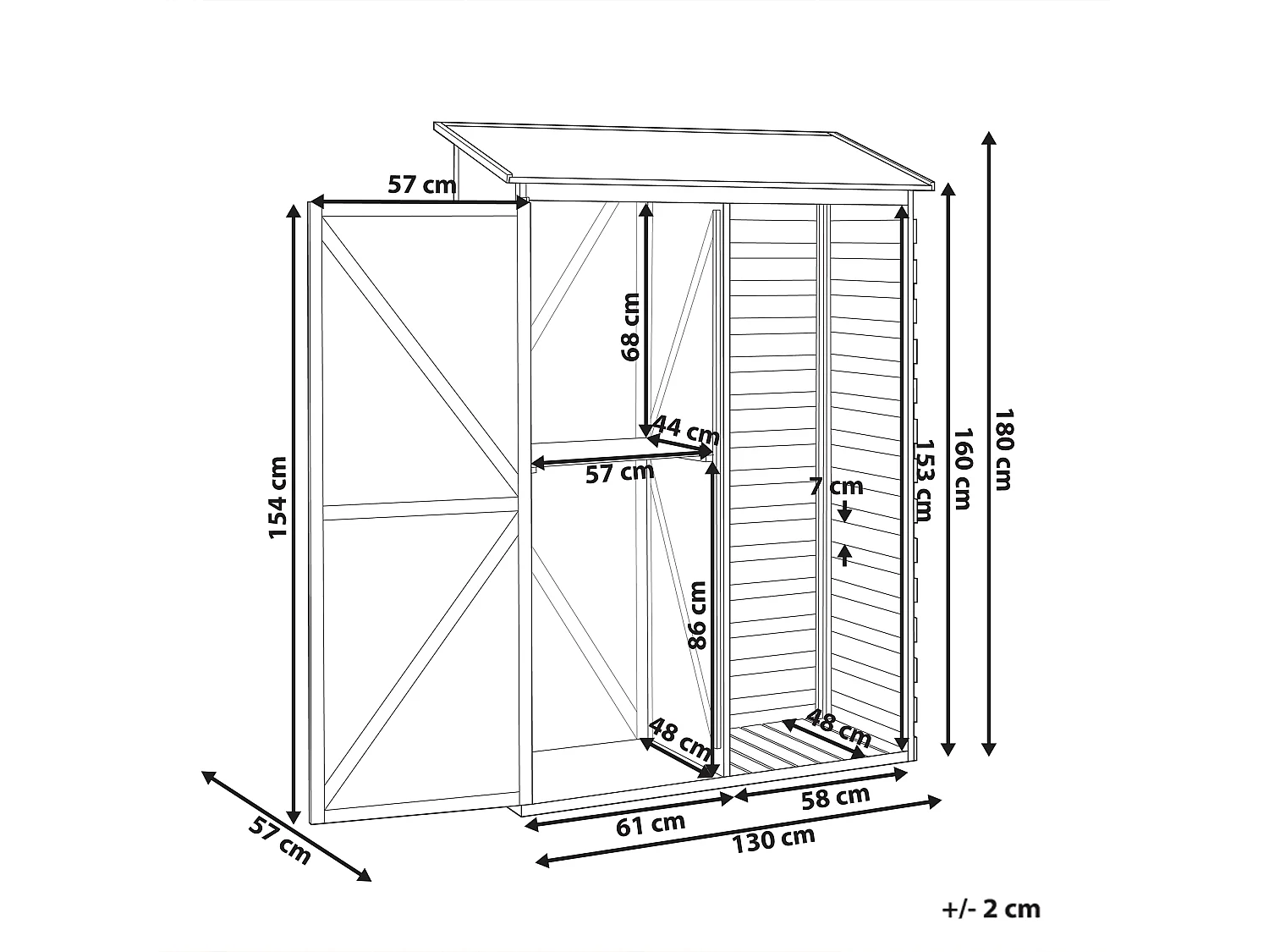 Remise à outils CENGIO 130 cm 57 cm Gris