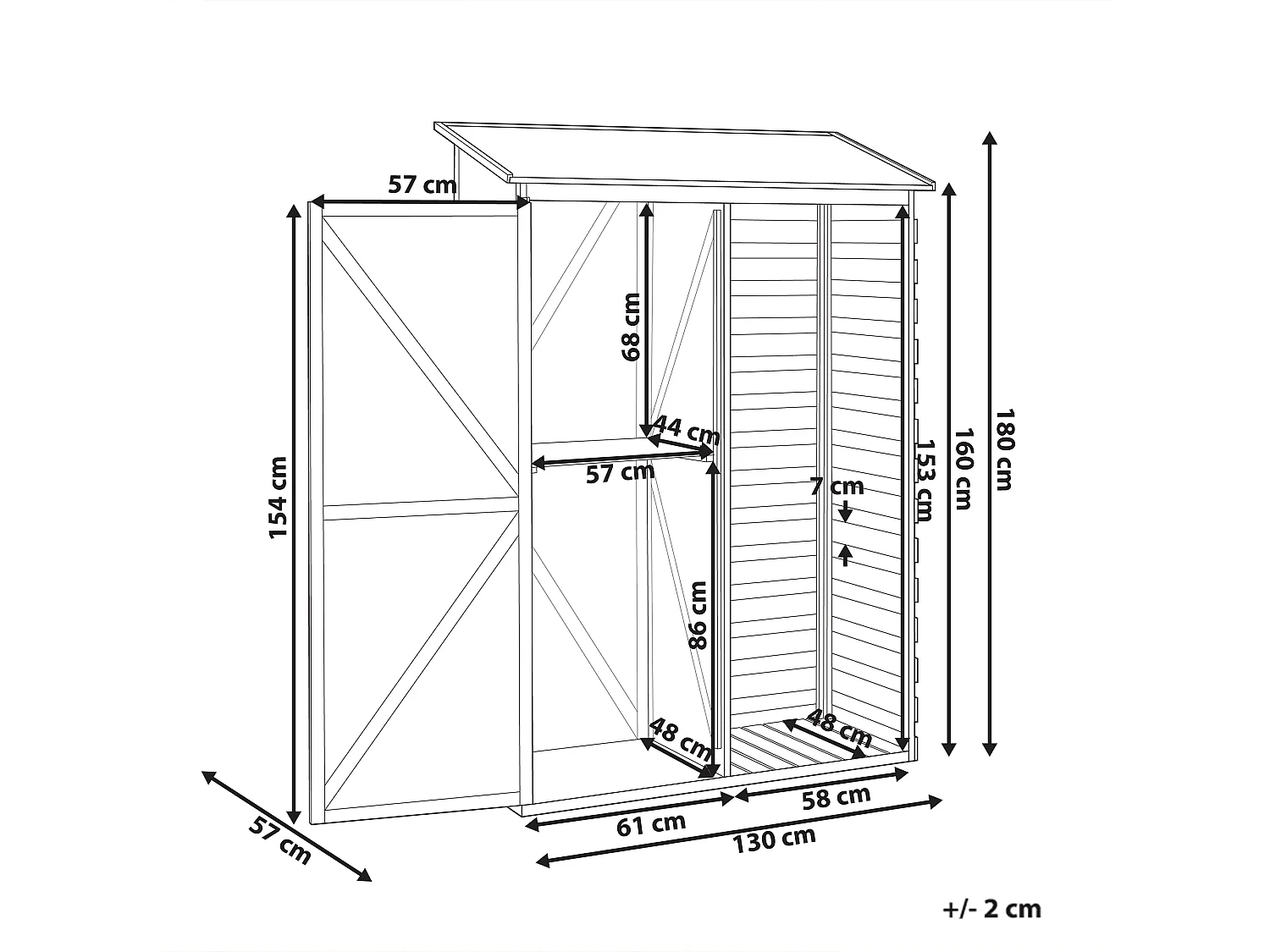 Tool Shed CENGIO 130 cm 57 cm Grey