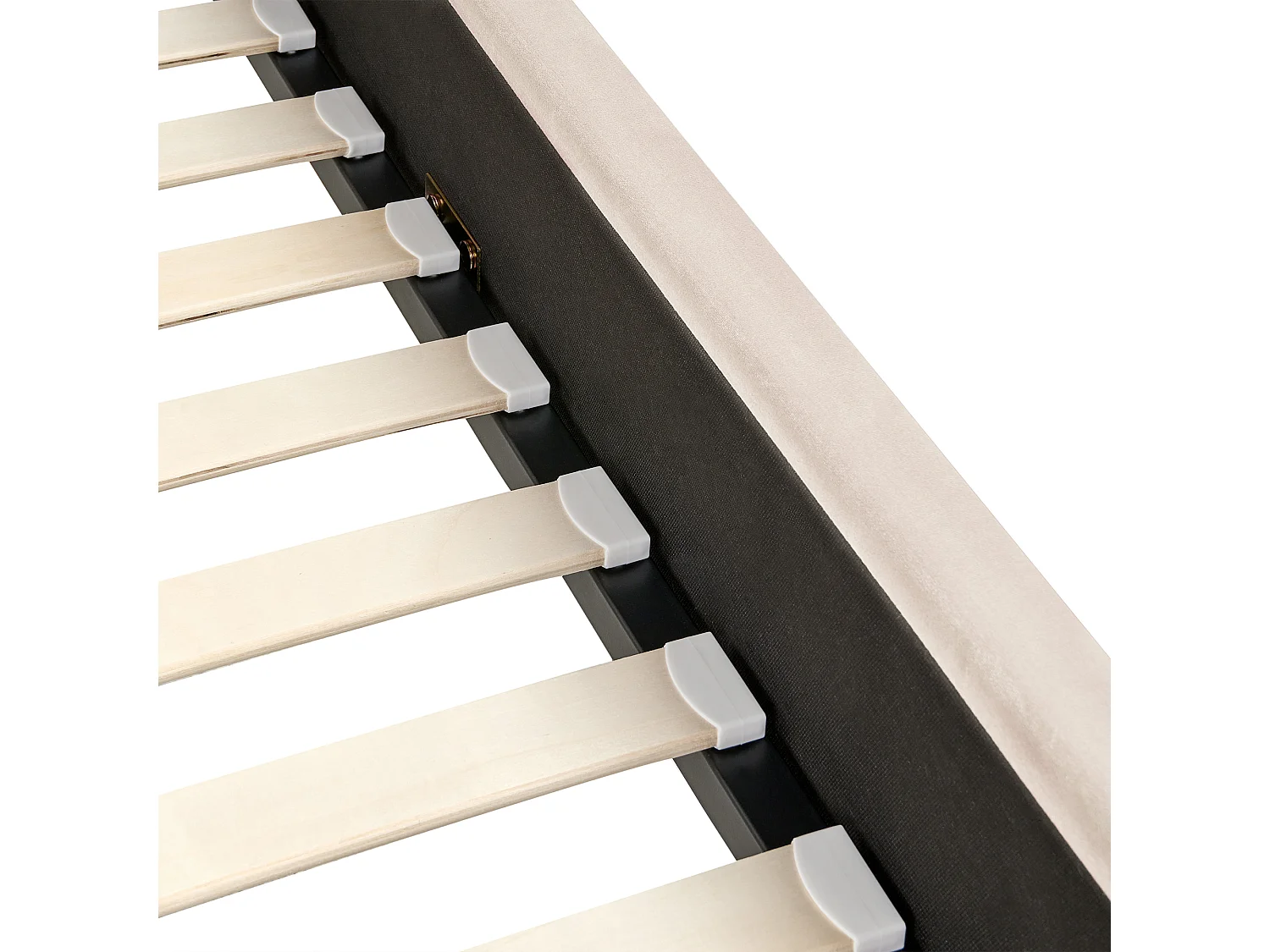 Lit avec sommier Tissu AMBILLOU 120 x 200 cm Beige clair