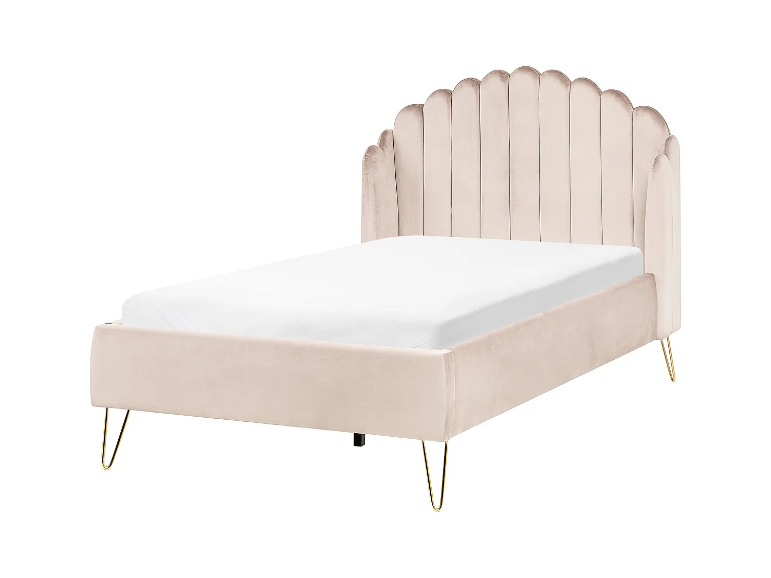 Lit avec sommier Tissu AMBILLOU 120 x 200 cm Beige clair