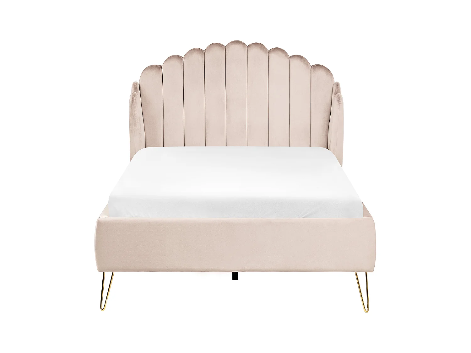 Lit avec sommier Tissu AMBILLOU 120 x 200 cm Beige clair