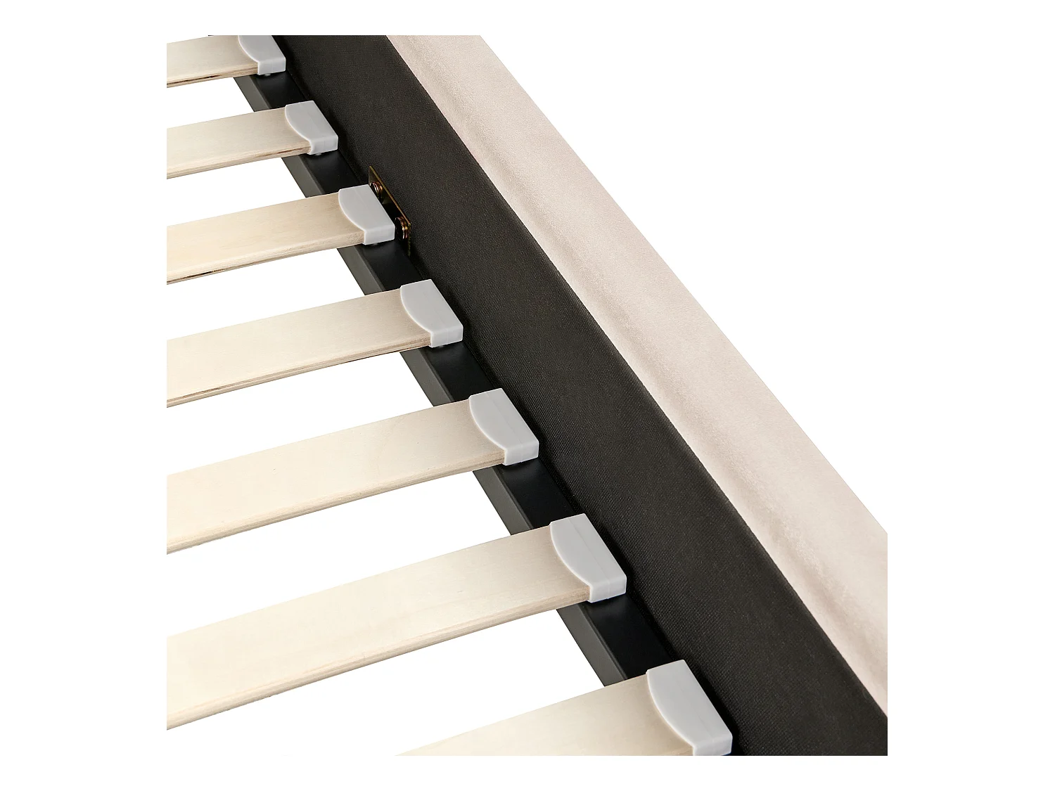 Lit avec sommier Tissu AMBILLOU 120 x 200 cm Beige clair