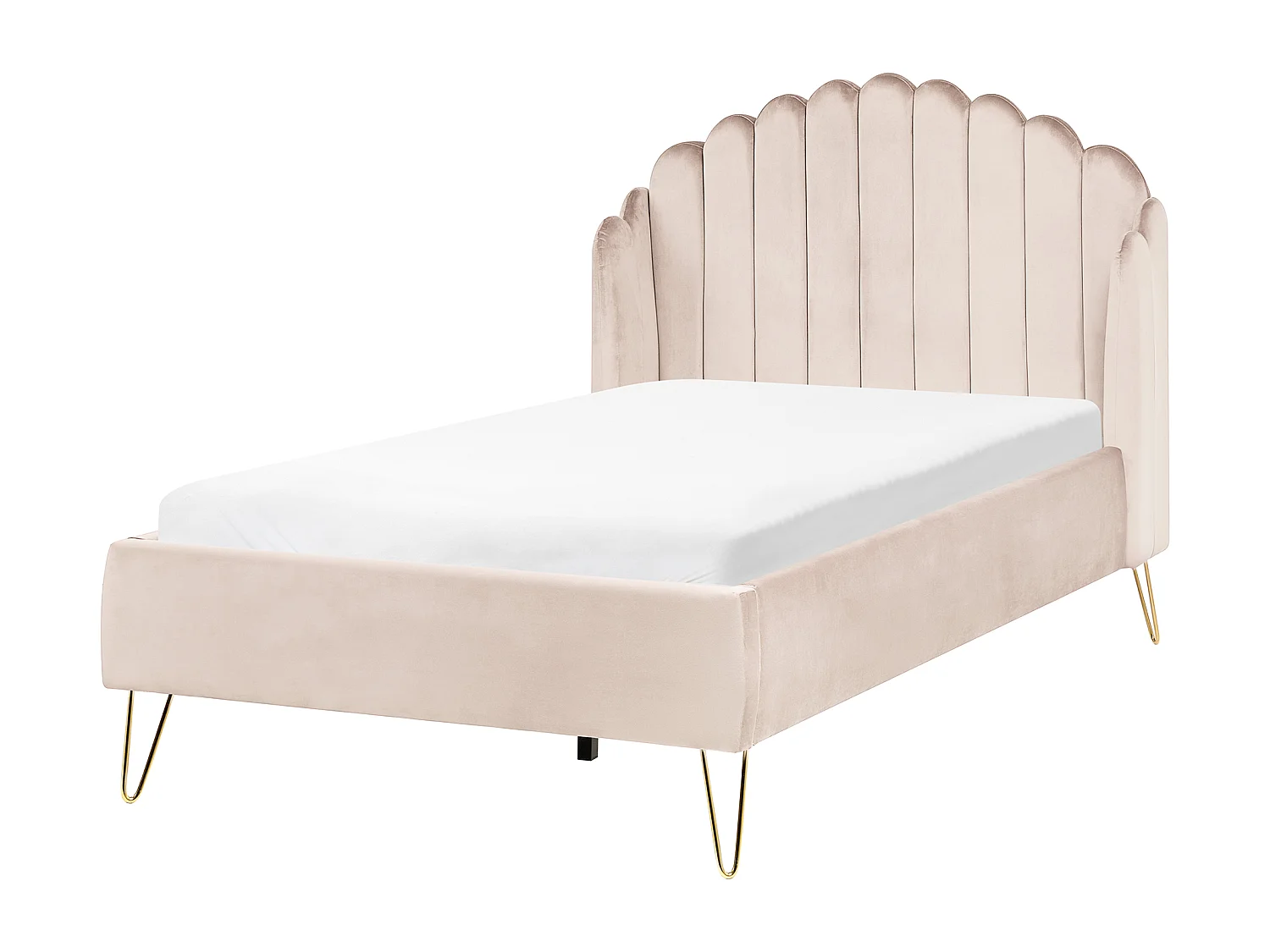 Lit avec sommier Tissu AMBILLOU 120 x 200 cm Beige clair