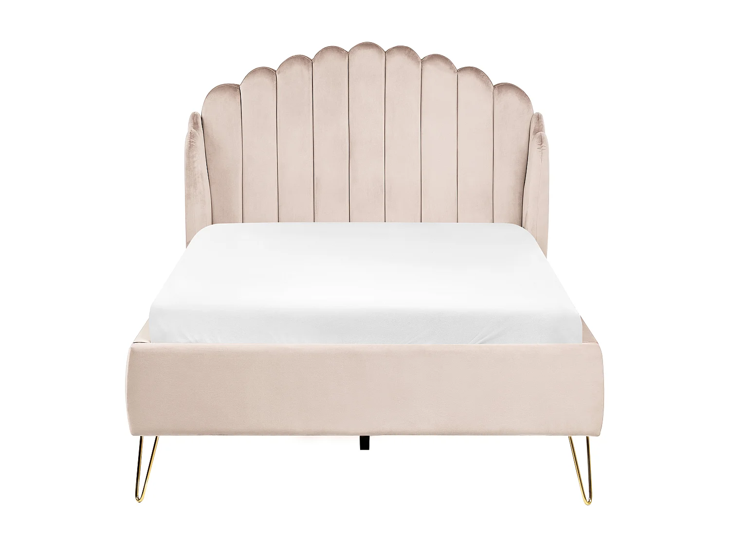 Lit avec sommier Tissu AMBILLOU 120 x 200 cm Beige clair