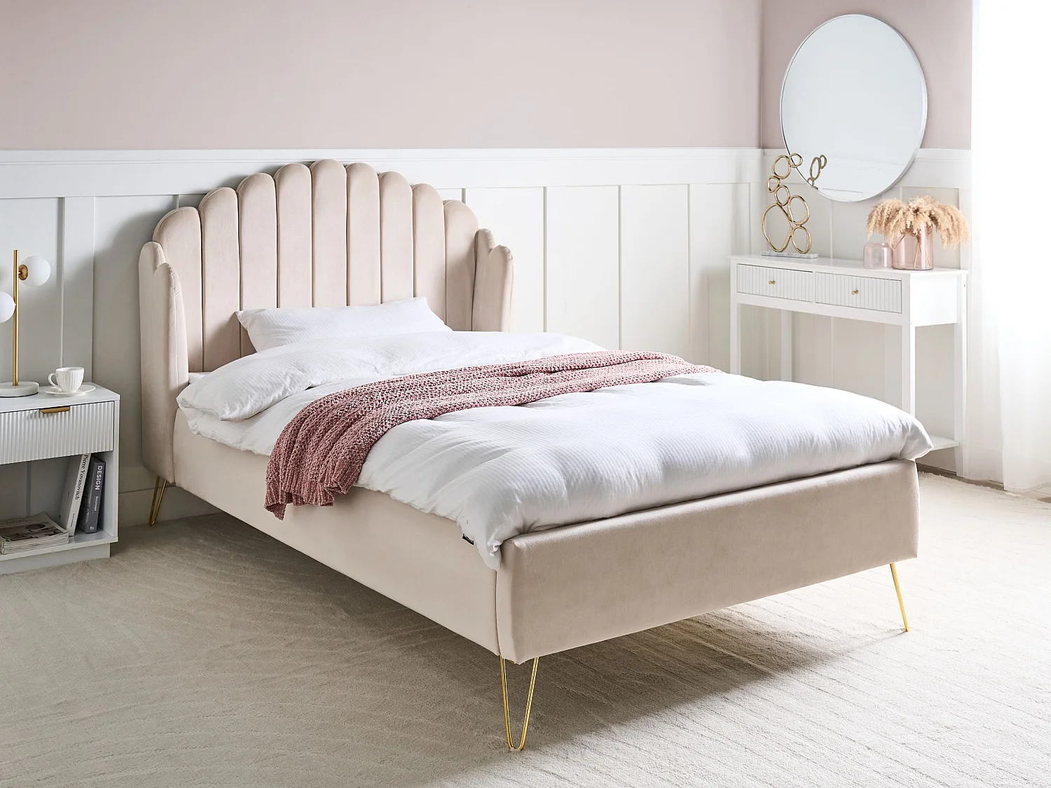 Bed Fabric AMBILLOU 120 x 200 cm (EU Small Double) Light Beige