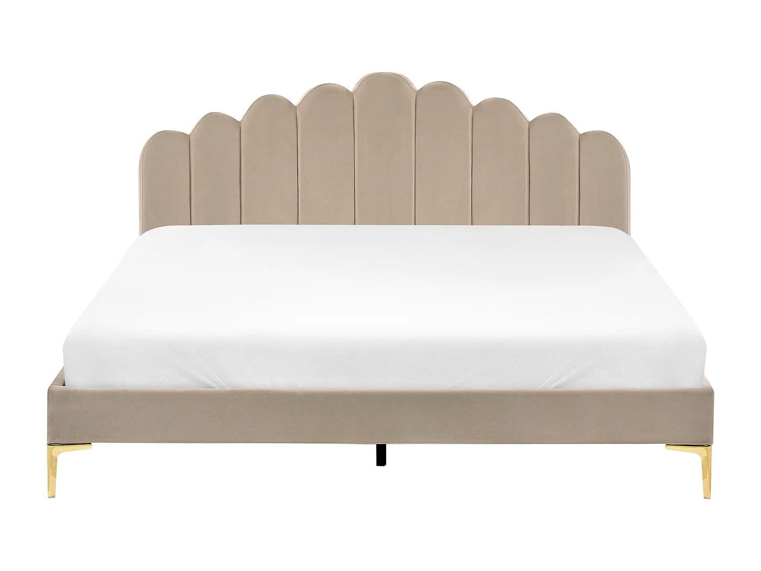 Lit avec sommier Velours SAUVIAN 180 x 200 cm Taupe