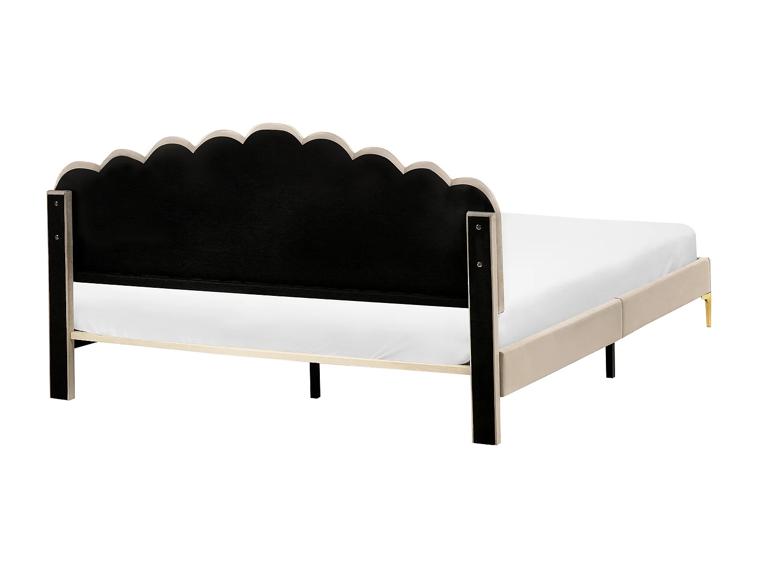 Lit avec sommier Velours SAUVIAN 180 x 200 cm Taupe