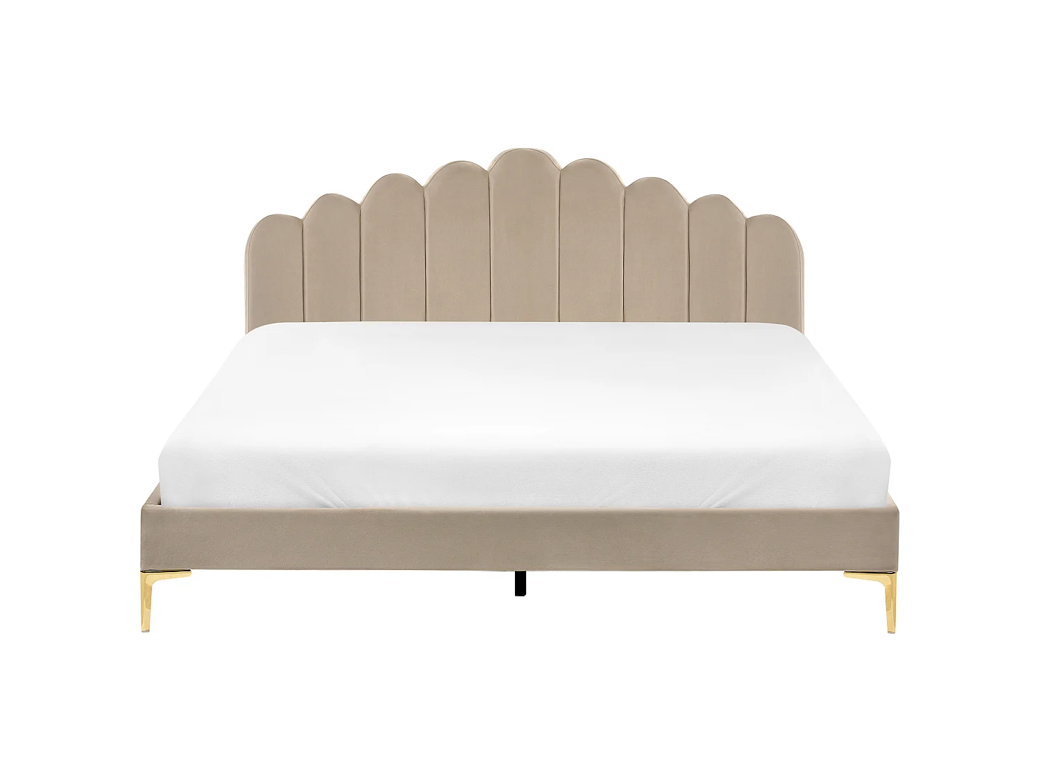 Bed Velvet SAUVIAN 180 x 200 cm (EU Super King) Taupe