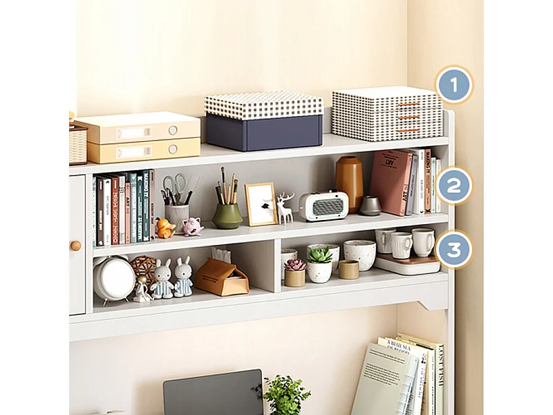 Biurko komputerowe białe loft pod laptop stolik z regałem gamingowe duże