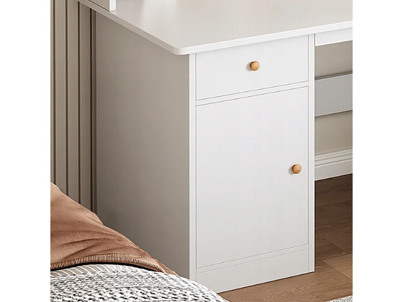 Biurko komputerowe białe loft pod laptop stolik z regałem gamingowe duże