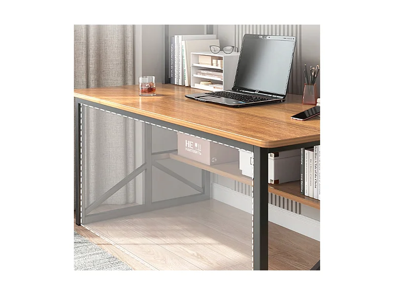 Biurko komputerowe ciemny buk pod laptop stolik gamingowe nowoczesne 120 cm