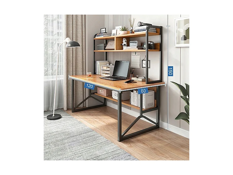 Biurko komputerowe ciemny buk pod laptop stolik gamingowe nowoczesne 120 cm