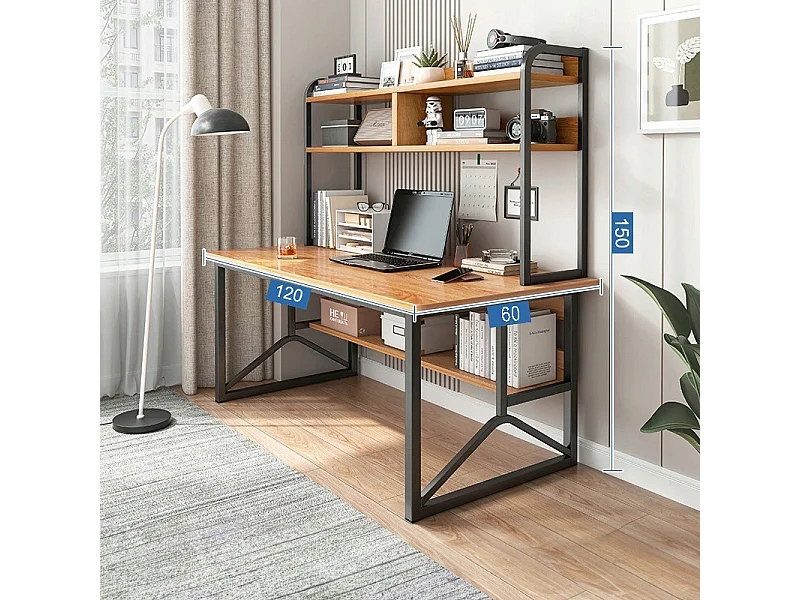 Biurko komputerowe ciemny buk pod laptop stolik gamingowe nowoczesne 120 cm